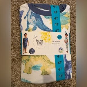 Burt's Bees Kids Dinosaur Pajama Set - Blue and Green